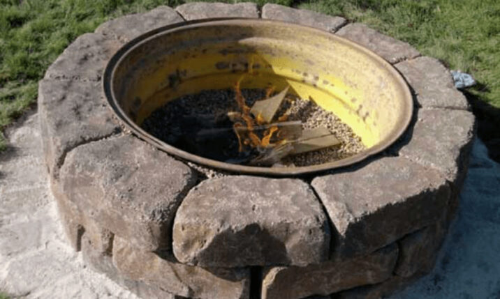 DIY fire pit from a truck wheel