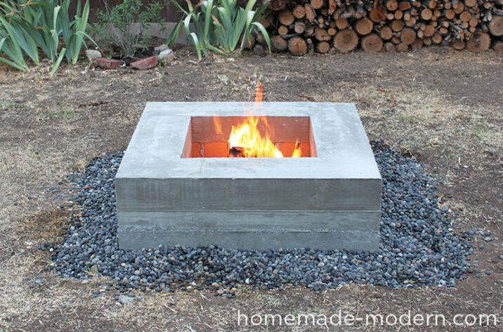 Square concrete firepit