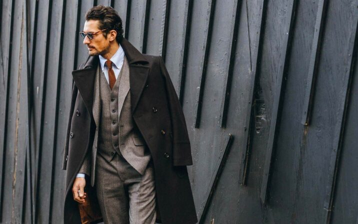 Overcoat and brown suit