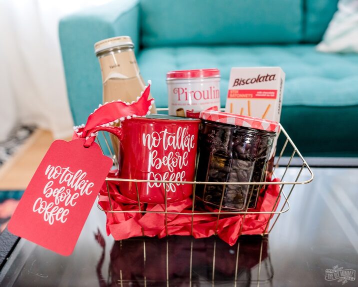 Dollar store coffee DIY Valentine's Day basket