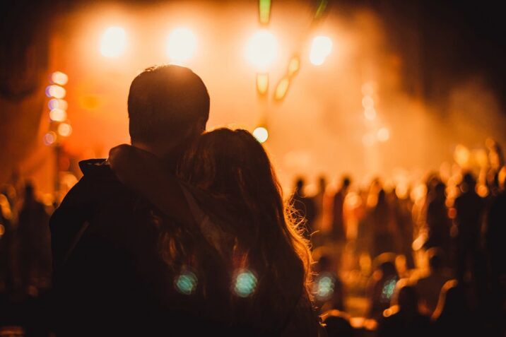 Valentine's day date couple on a concert