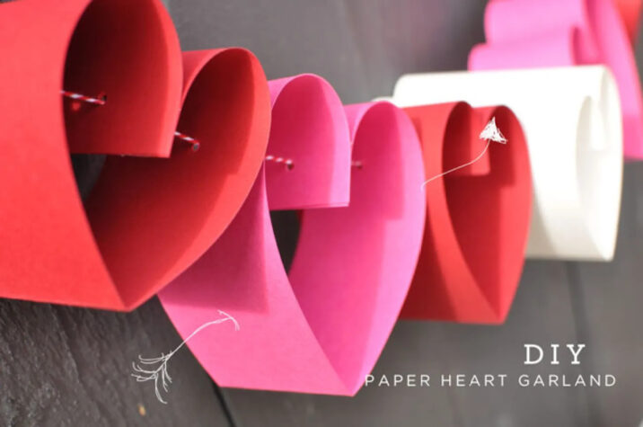 Paper heart garland