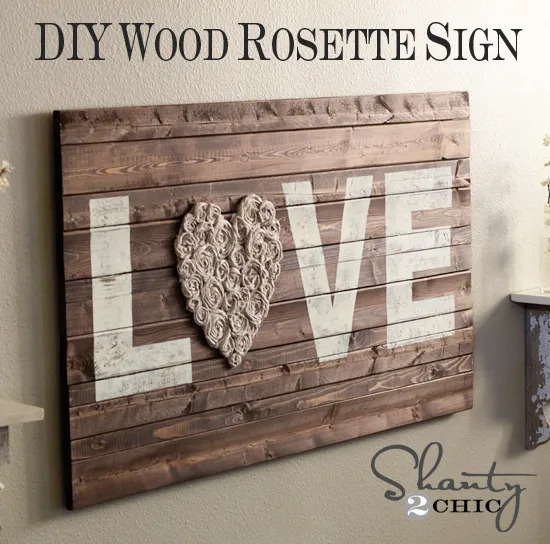 DIY Rustic love sign