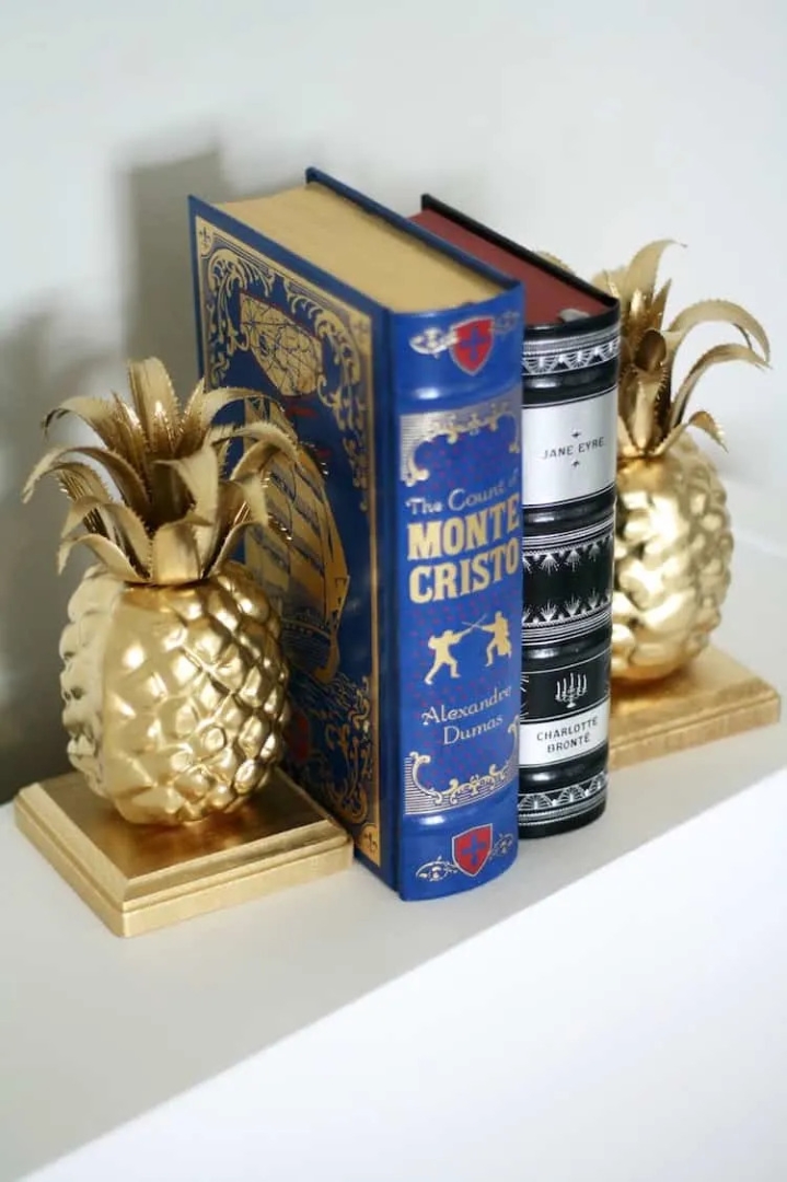 gold pineapple bookends